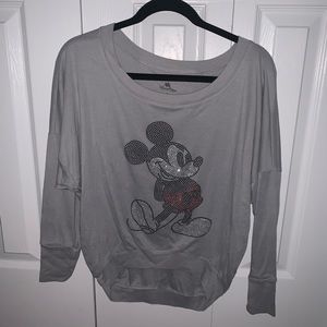 DISNEY EUC rhinestone Mickey Mouse top